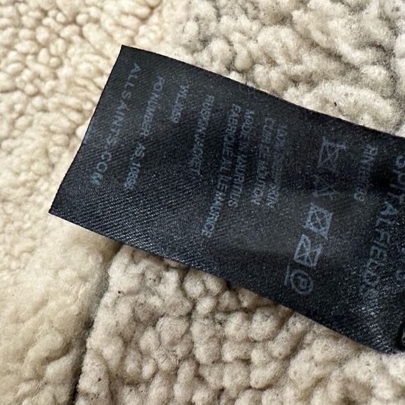 All Saint Sheering Shield Leather sheepskin suede women Jacket size 8 - Picture 12 of 15